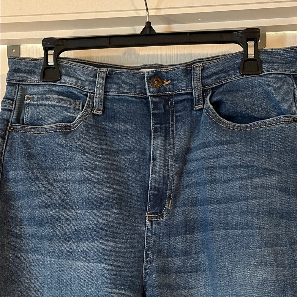 Altar'd State Blue Distressed High Rise Straight Leg Frayed Hem Jeans 31 - Picture 2 of 10